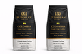 Two Colombia coffee bags from Eurobean Supply on a white background